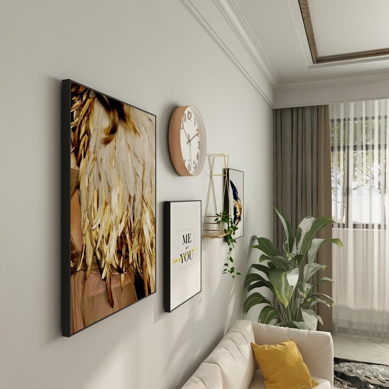 Khung ảnh treo tường canvas cao cấp kèm đồng hồ nhập khẩu KA001