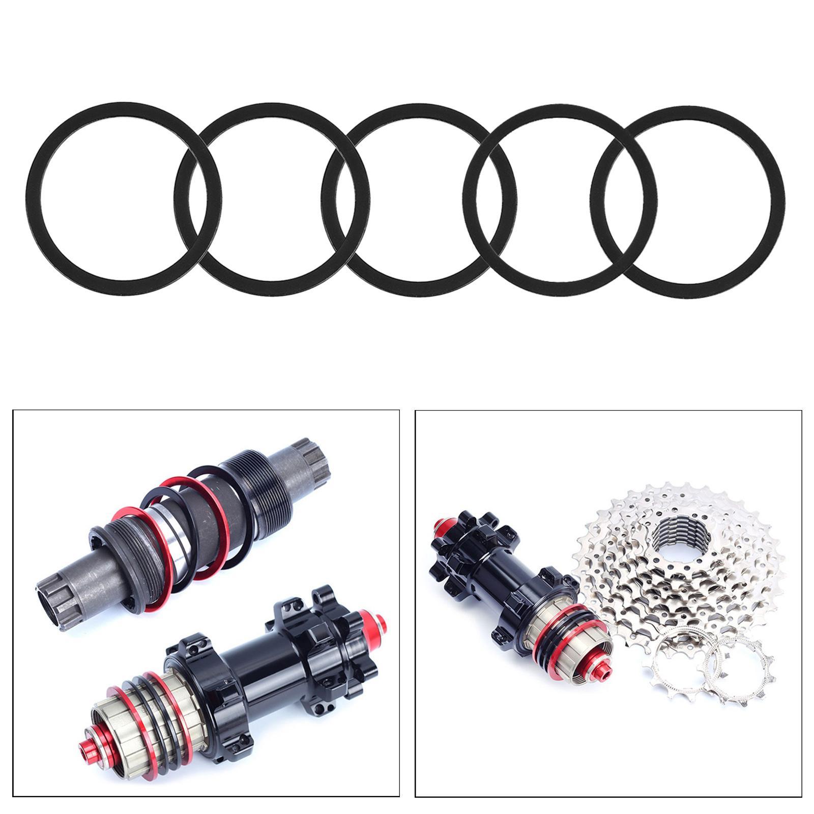2x5x Metal Bike Bottom Bracket Gasket Cassette Hub Sprocket Washer Black 2.5mm