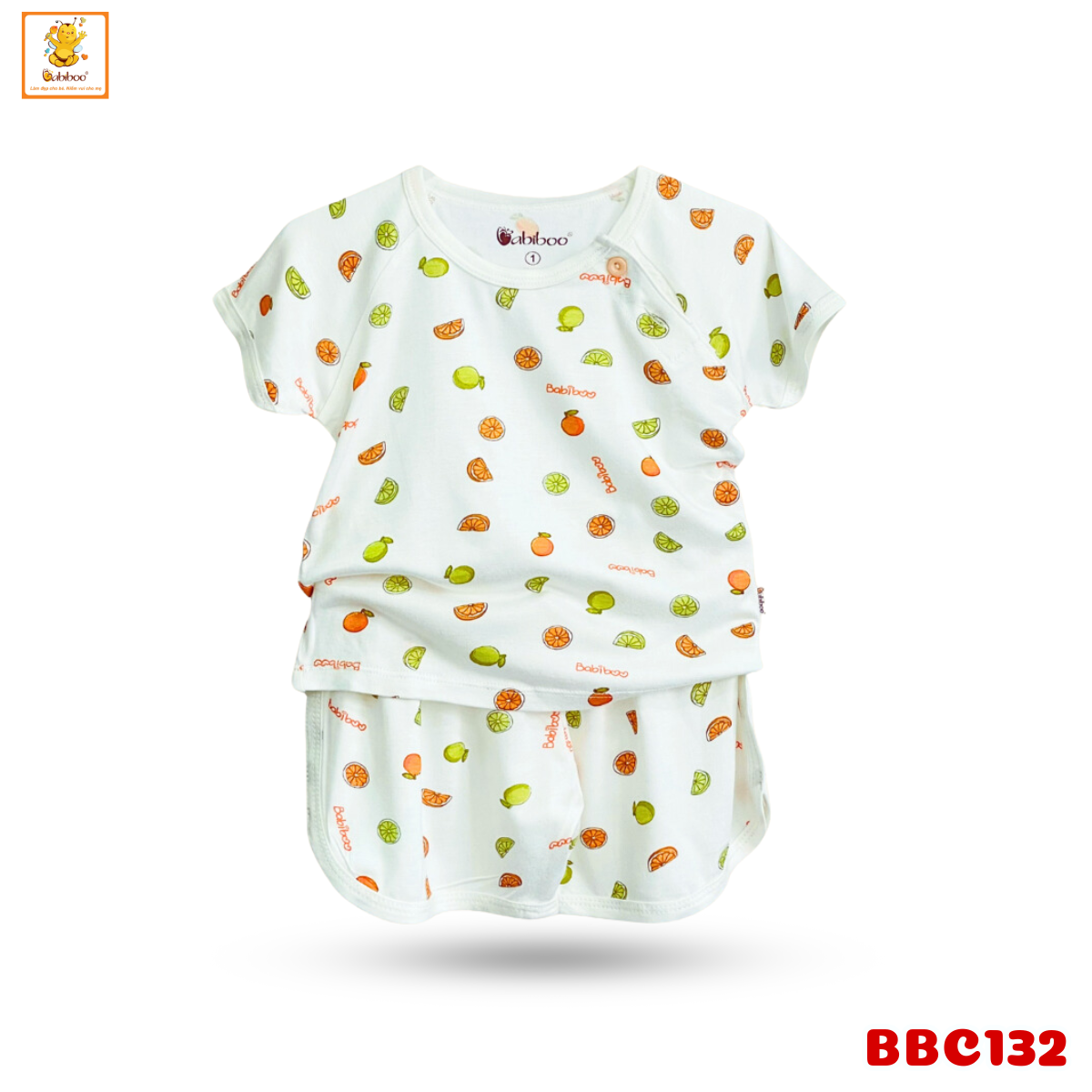 Đồ bé trai, bé gái Babiboo bộ quần áo cho bé vải Viscose sợi gỗ mềm mịn (3kg -12kg ) BBC132
