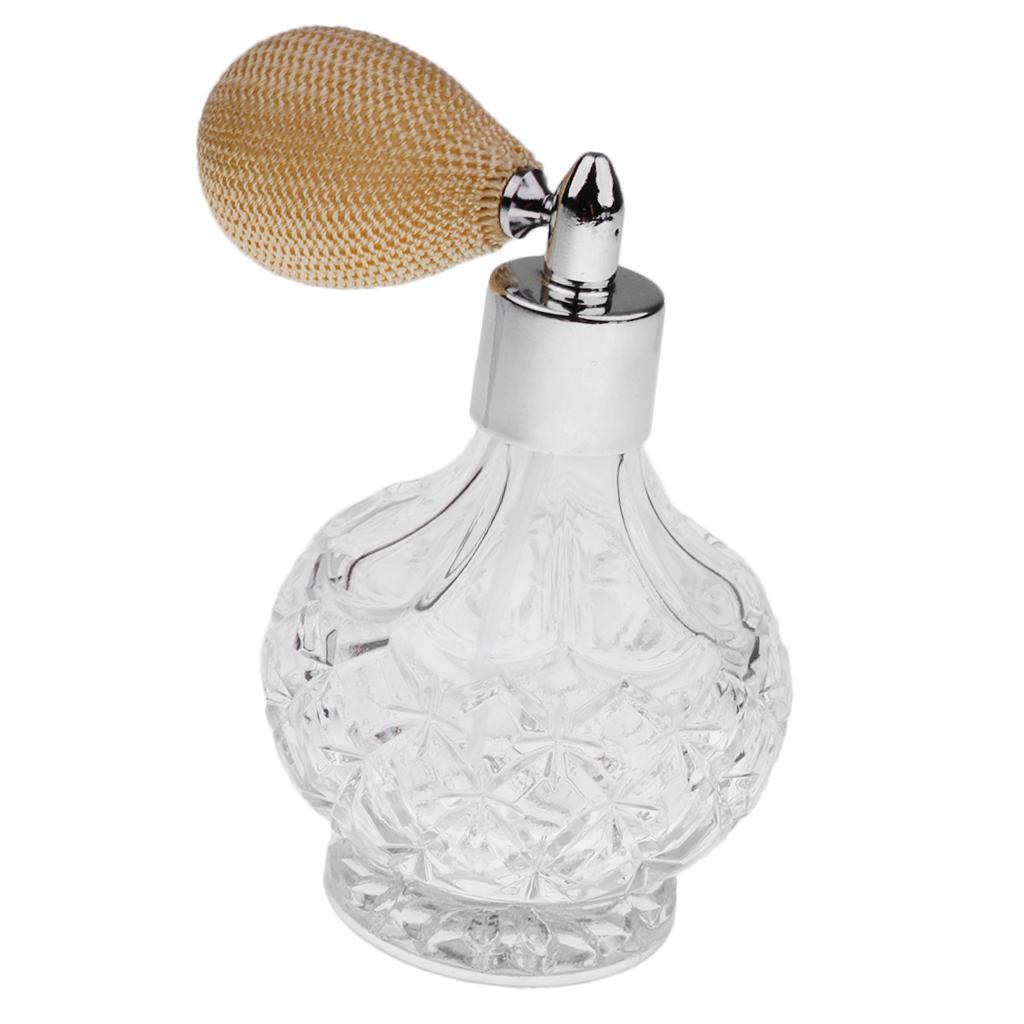 Bình Pha Lê Cổ điển Rỗng Chai Nước Hoa Ngắn Phun Phun Thủy Tinh 100ml