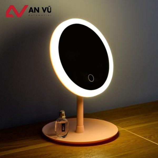 Gương để bàn trang điểm đèn led cảm ứng 3 cấp độ sáng