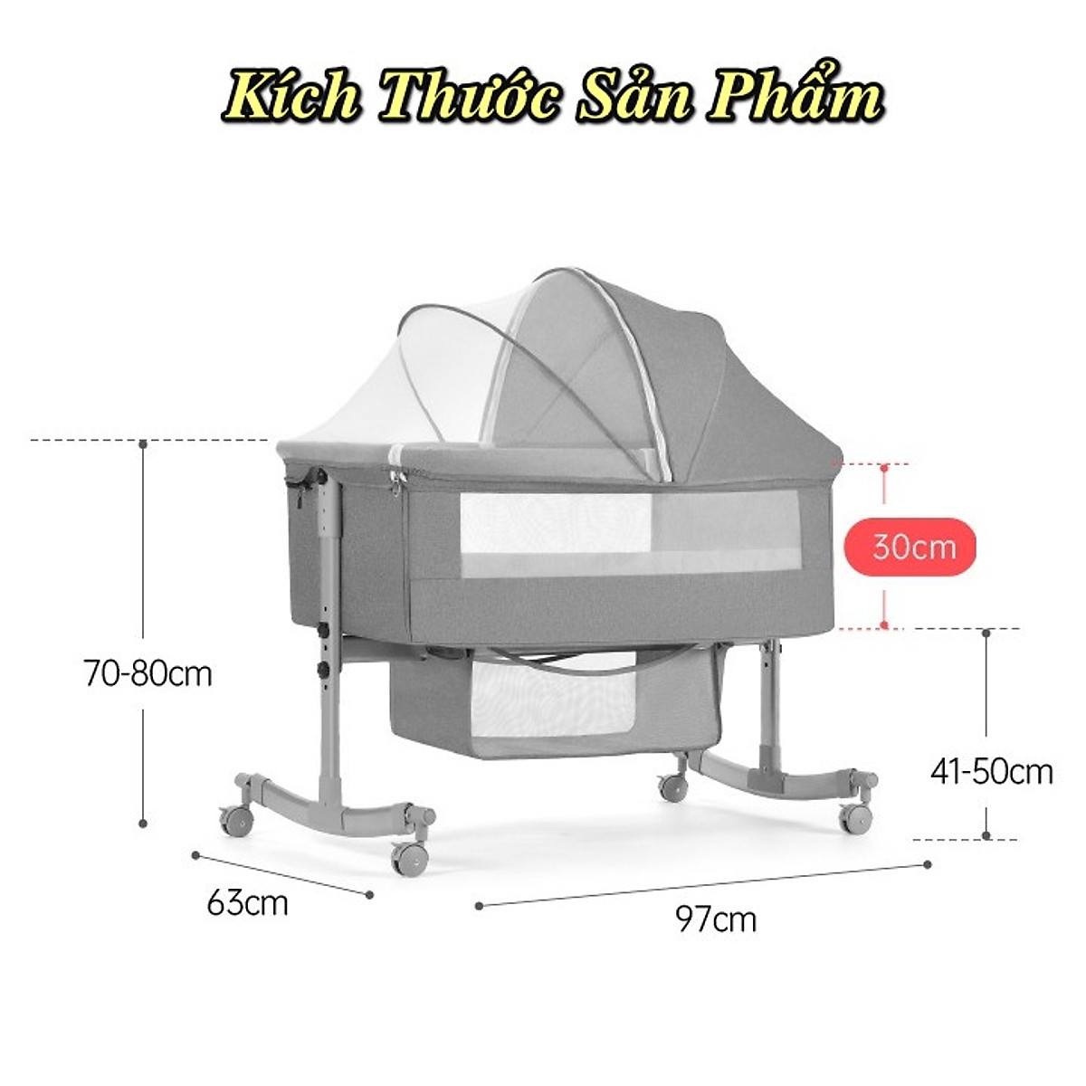 Nôi đu đưa cho bé chống muỗi BabyBacky Foldable Child's Cradle Bed