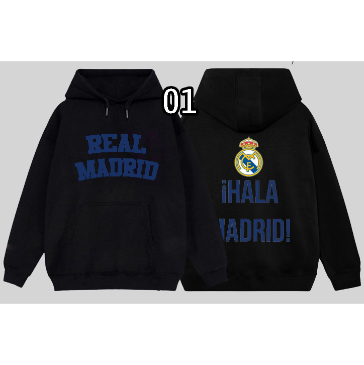 Áo hoodie nỉ in hình CLB Real Madrid, BST 15 mẫu khoác Real mới, hoodie nam nữ chất nỉ bông dày ấm mềm mịn dáng rộng