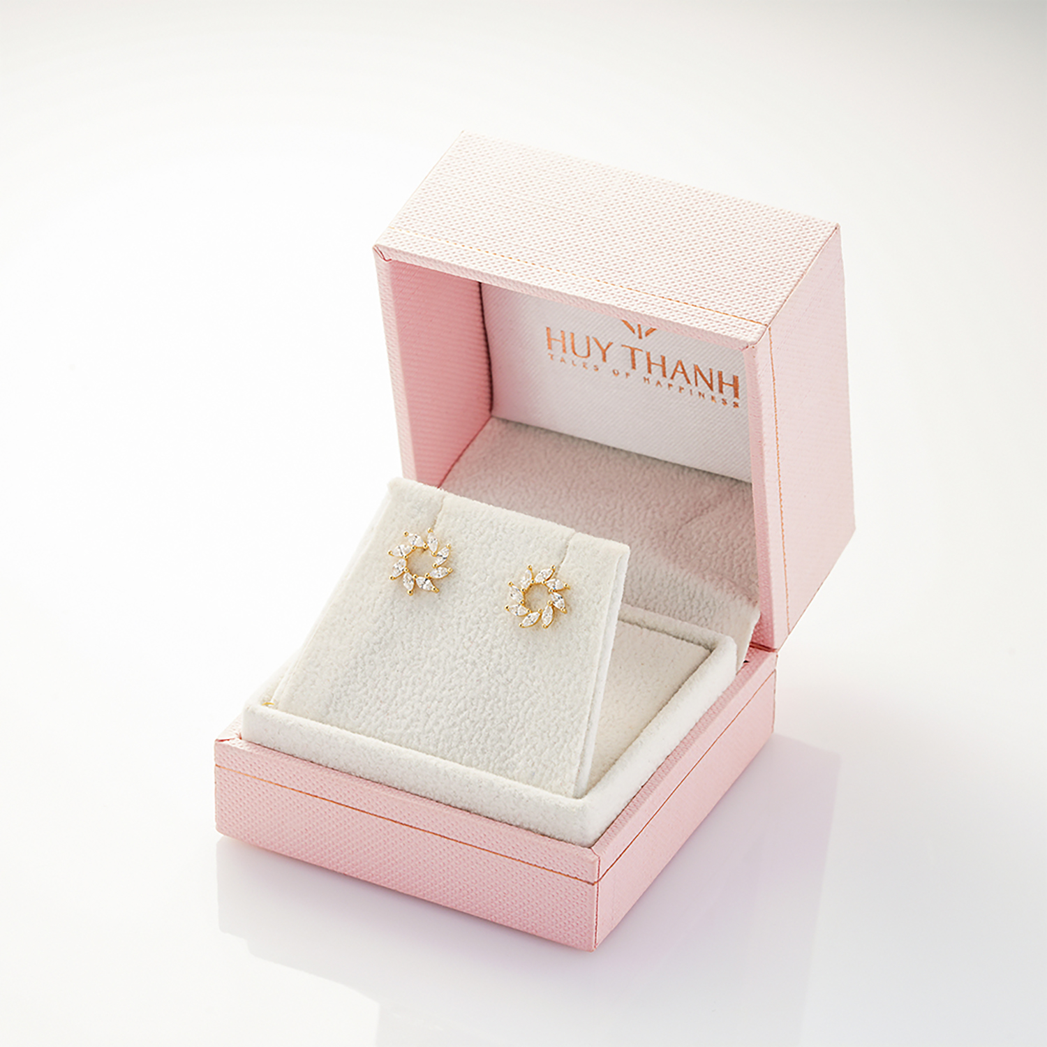 Bông Tai Nữ Vàng 14K BTAM97 Huy Thanh Jewelry