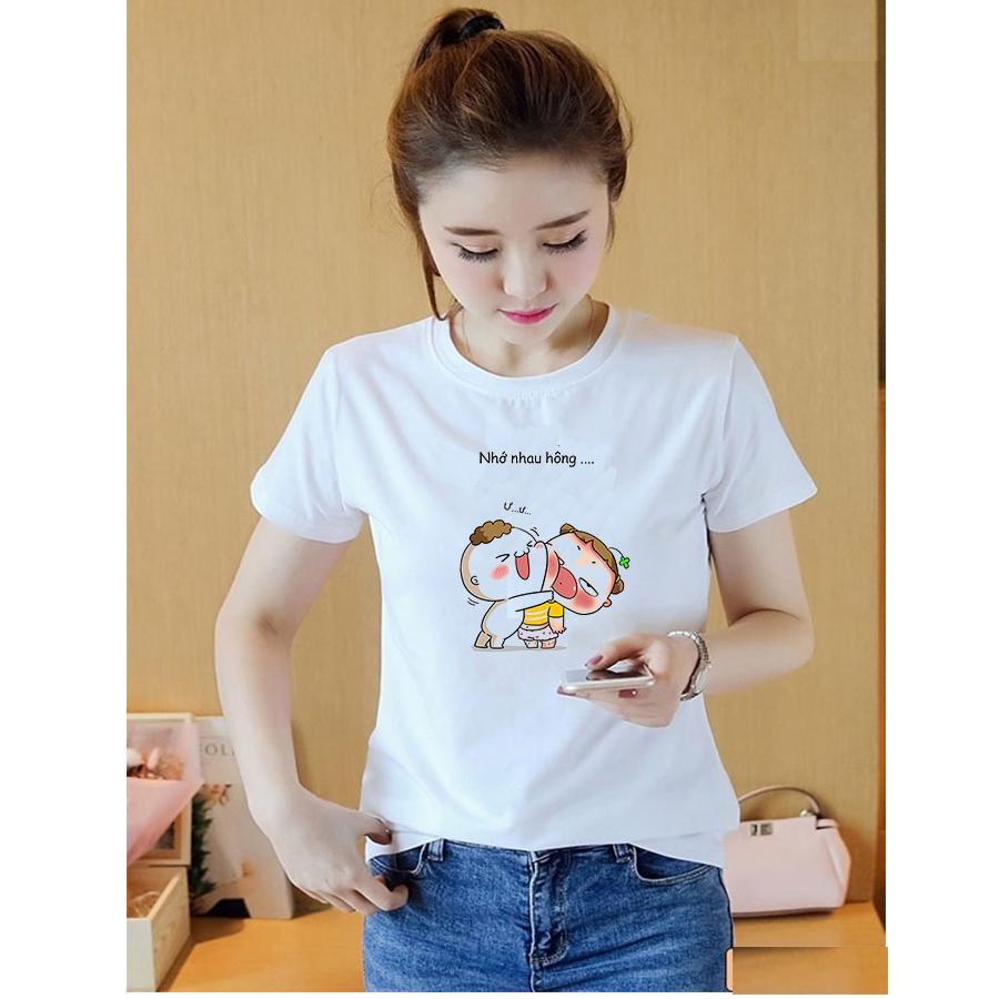 Áo thun nữ đẹp form rộng Hàn Quốc in hình Quỳnh Aka vải dày mịn