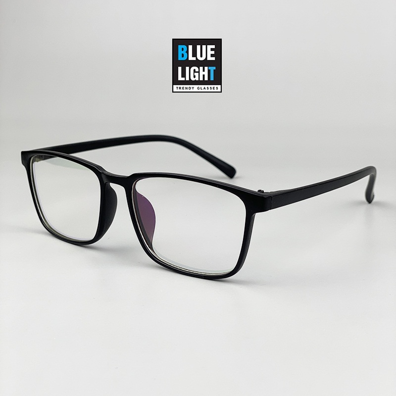 Kính Giả Cận, Gọng KÍnh Cận Nam Nữ Mắt Vuông Đen Bé Đen Nhám Không Độ Hàn Quốc - BLUE LIGHT SHOP
