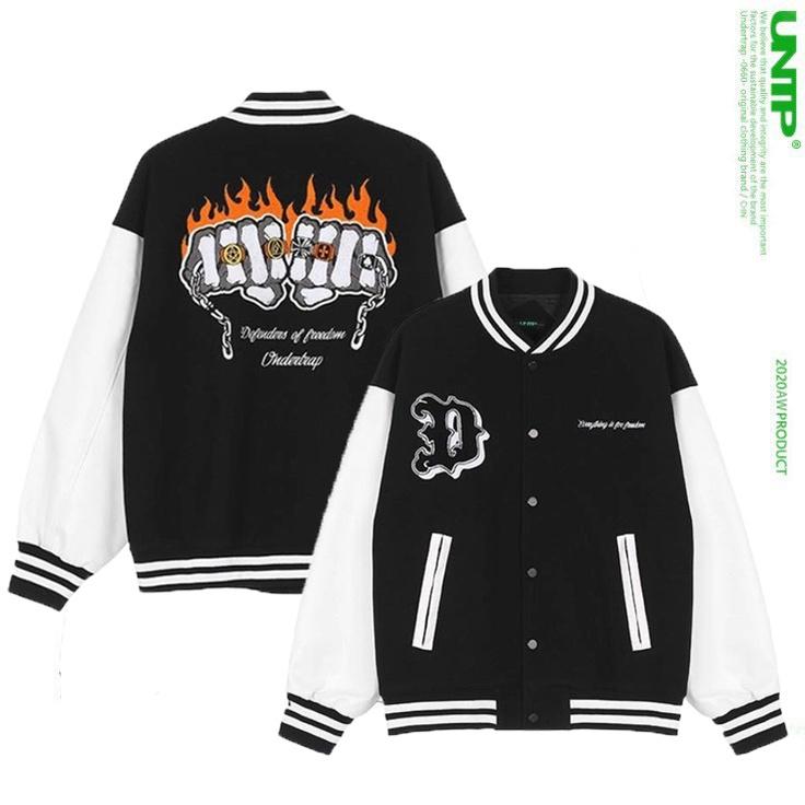 Áo Cardigan Bomber - Áo Khoác Varsity Jacket Unisex ONDERTRAP Phối Bo ( có form rộng XL )