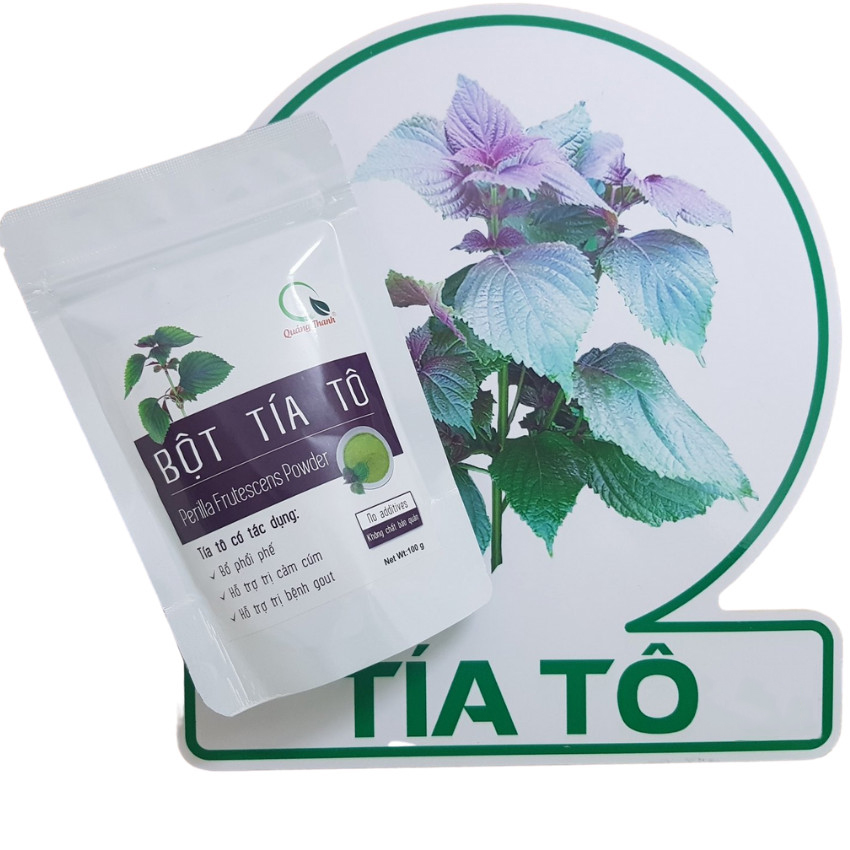Bột tía tô sấy lạnh Quảng Thanh bịch 100gr - Hỗ trợ bệnh GUT, cảm cúm, khớp, an thai