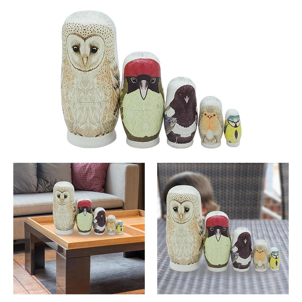 Matryoshka Russian Nesting Dolls Babushka Wooden Owl Stacking Dolls Figurine