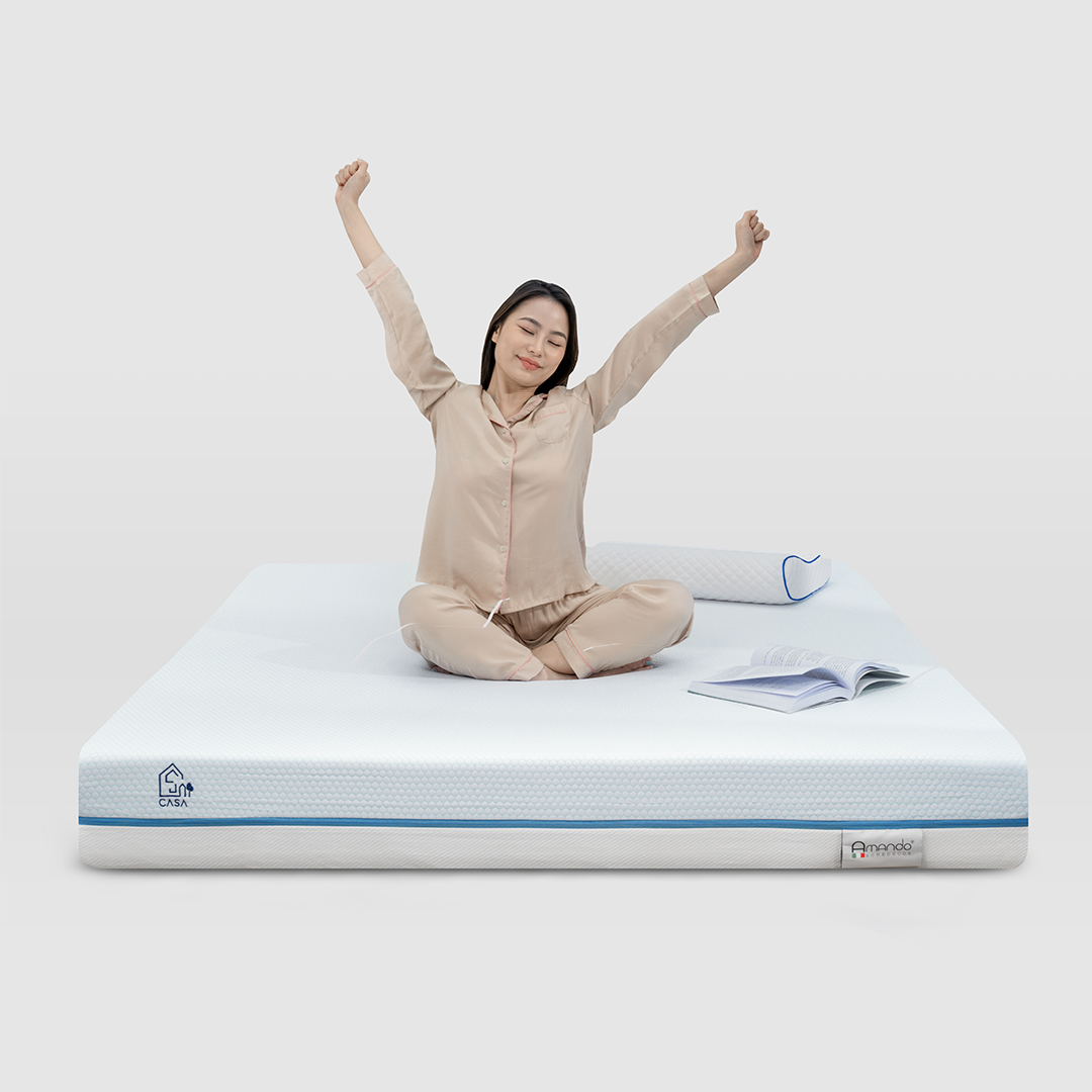 Nệm Foam cuộn hút chân không cao cấp Amando Casa - Cool gel memory foam - Êm ái, thoáng mát, điều hoà thân nhiệt