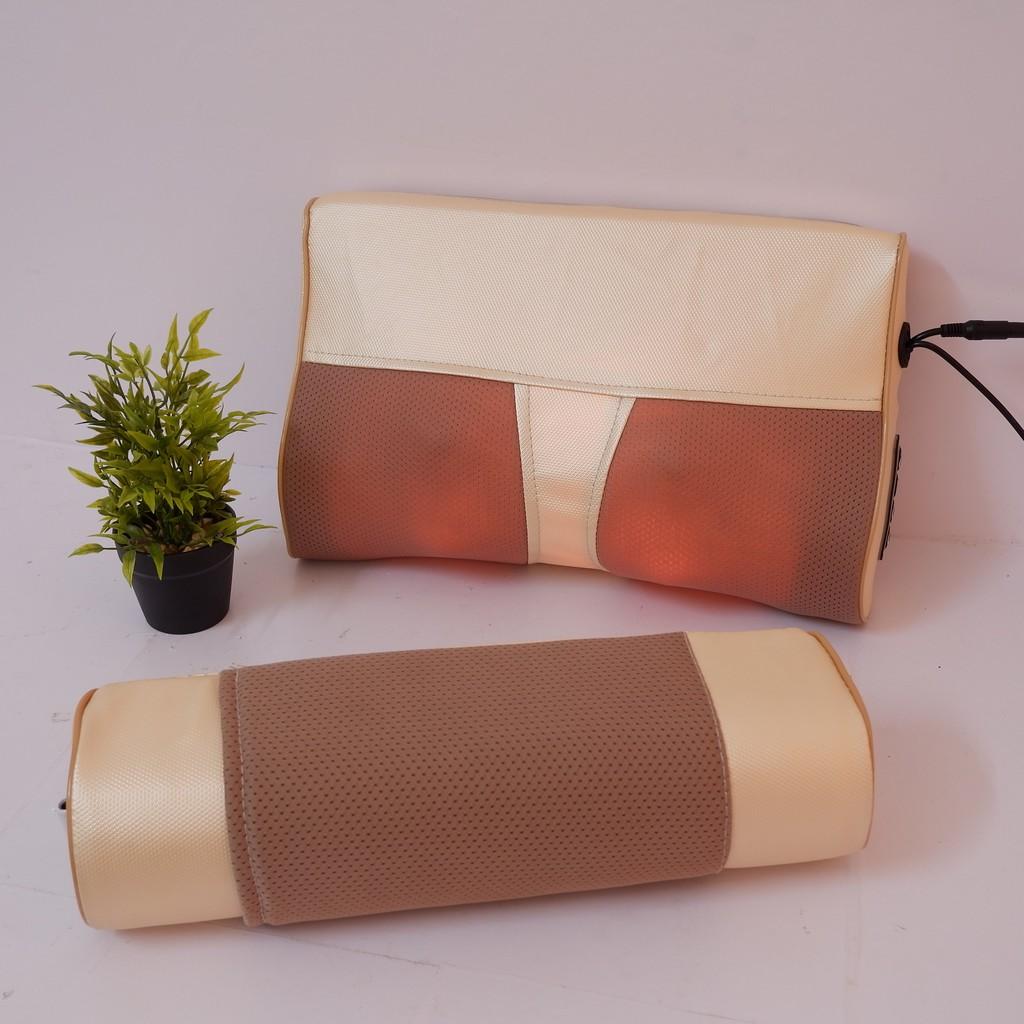 Gối Massage Vai Lưng Cổ, Tặng kèm gối chèn X405 bảo hành 5 tháng