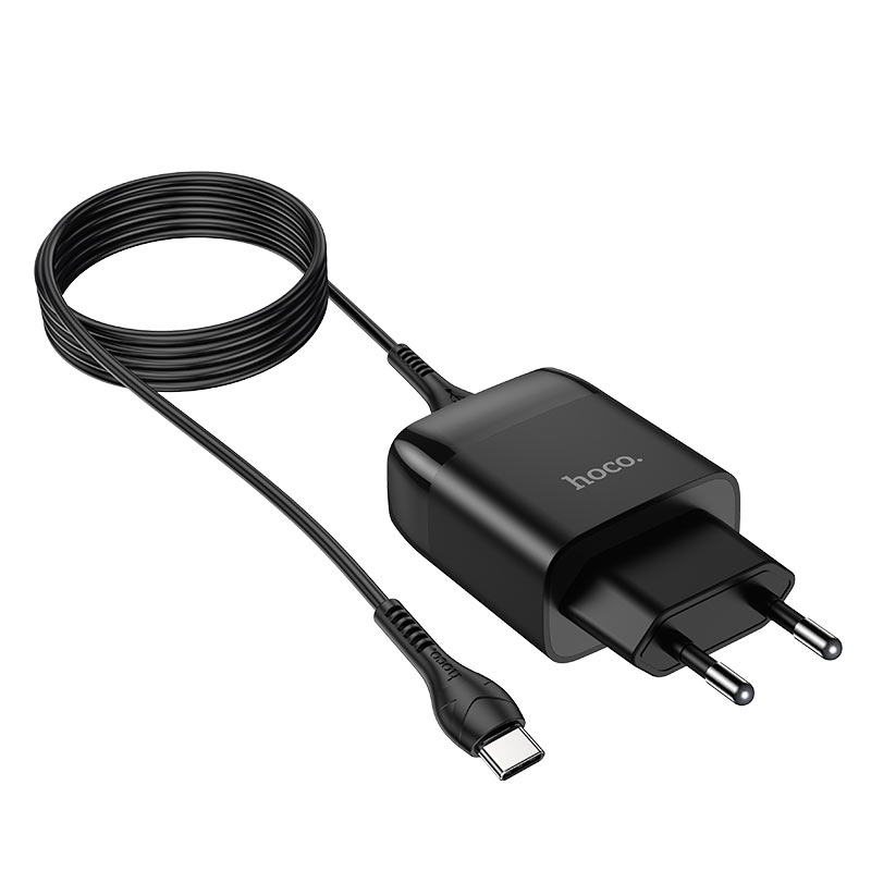 Bộ sạc nhanh 18W Hoco C72Q chuôi dẹt chất liệu cao cấp kèm dây sạc Type-C dài 1M cho Android - Hàng chính hãng
