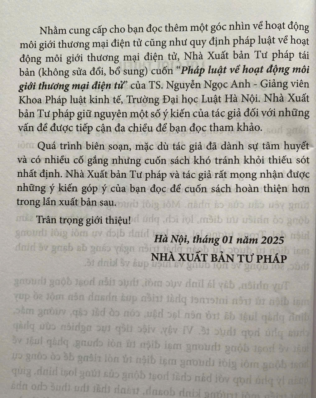 Pháp Luật Về Hoạt Động Môi Giới Thương Mại Điện Tử ( Tái bản lần thứ nhất)
