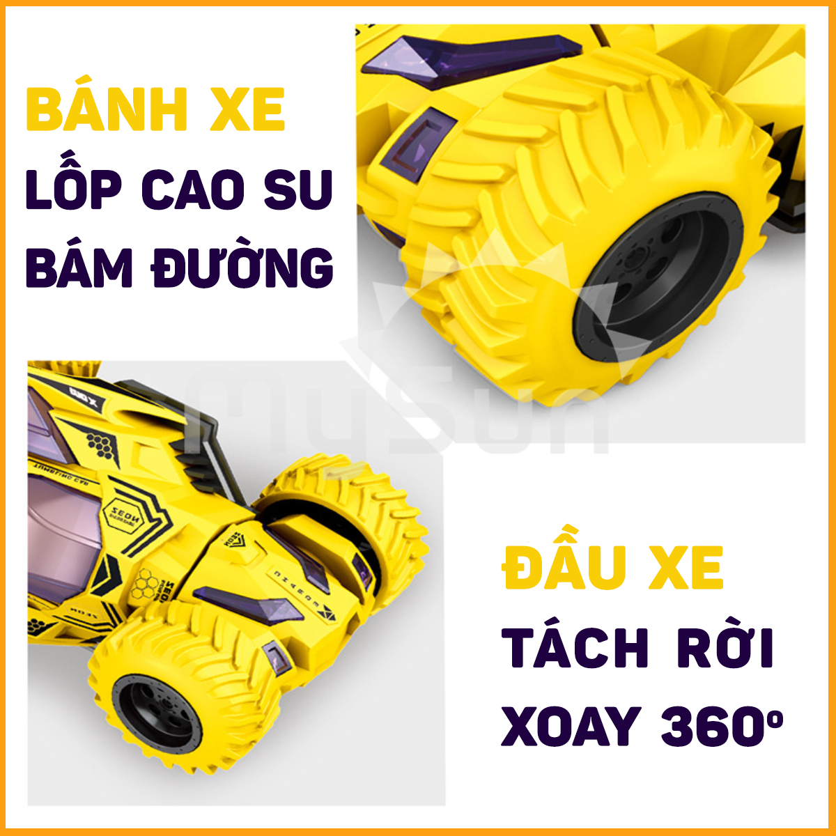 Xe ô tô đua trẻ em địa hình đồ chơi xoay 360 cho bé trai MySun