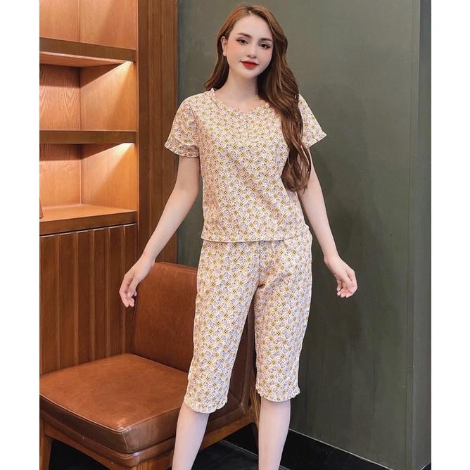 Đồ bộ mặc nhà mẫu lửng, chất kate hàn