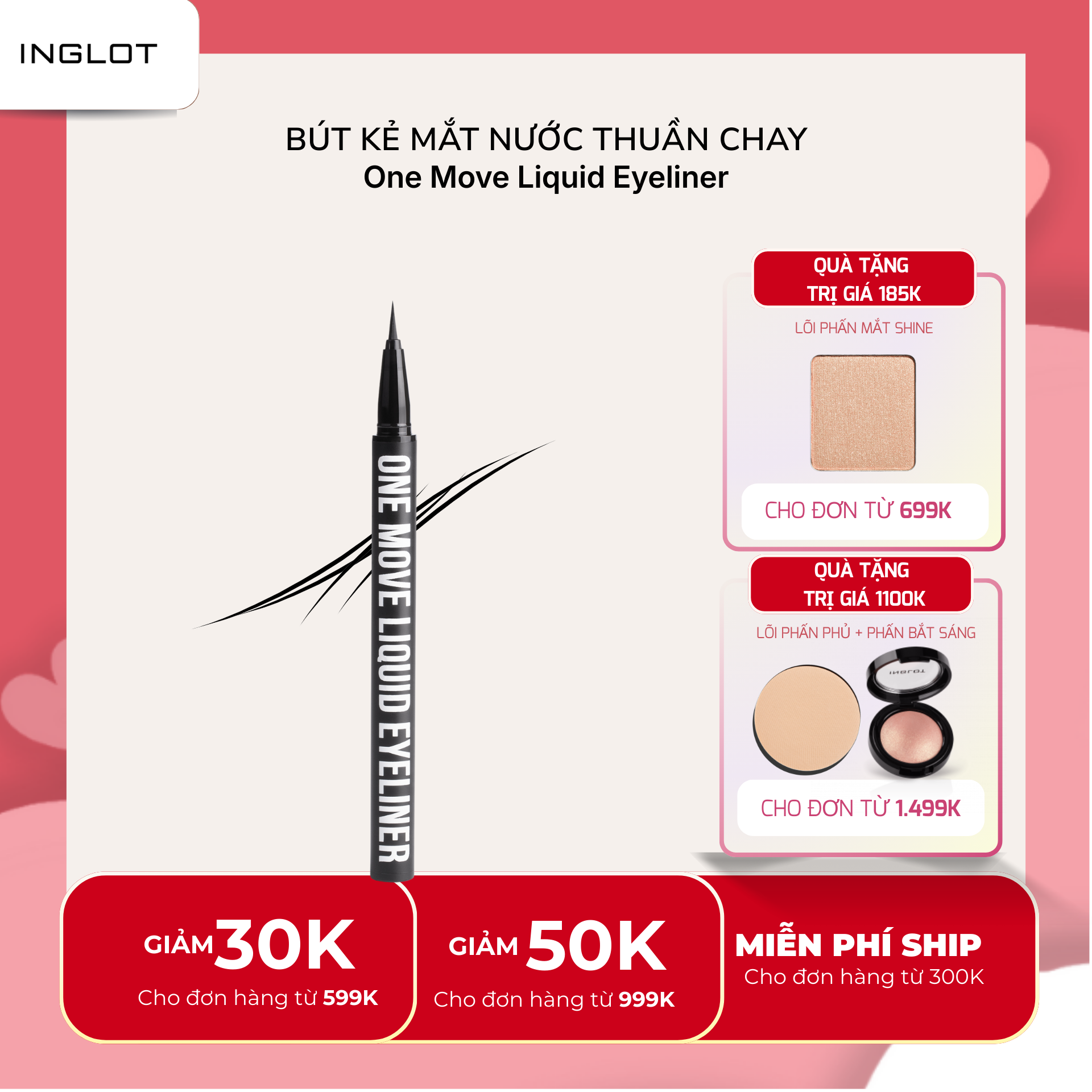 Bút Kẻ Mắt Nước Thuần Chay Inglot One Move Liquid Eyeliner 0.55ml