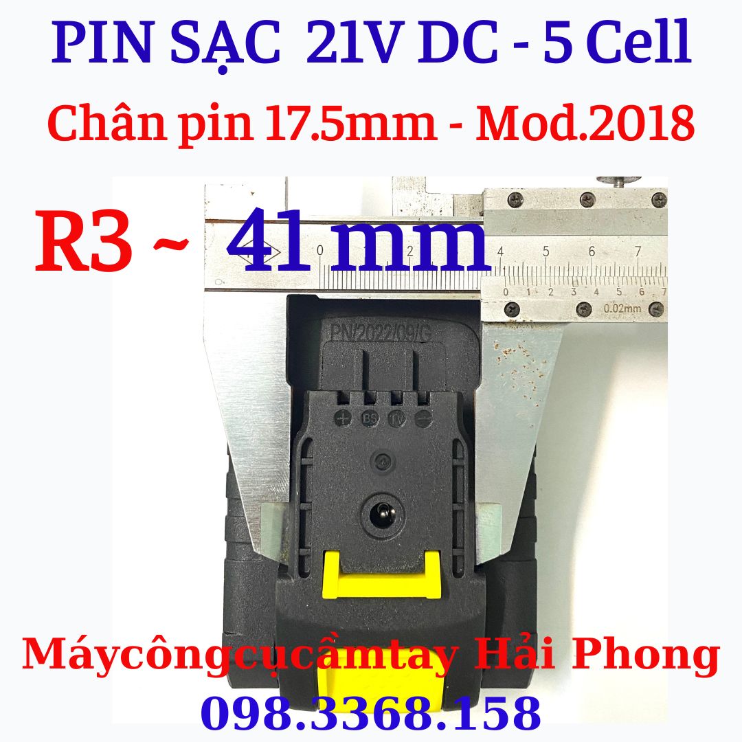 Pin Sạc 21V - 5 cell  hàng CAO CẤP cho máy Mod.MKT2018 . Khoảng cách 2 cực pin 17,5 mm.