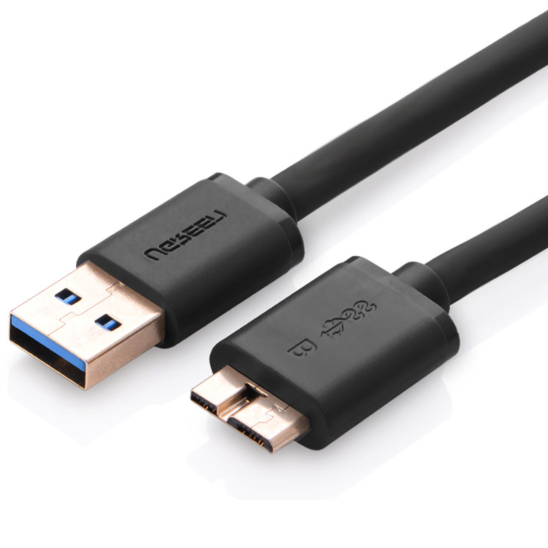 Dây cáp Micro USB 3.0 mạ vàng dài 0.25M UGREEN US114 10365 (đen) - Hàng Chính Hãng