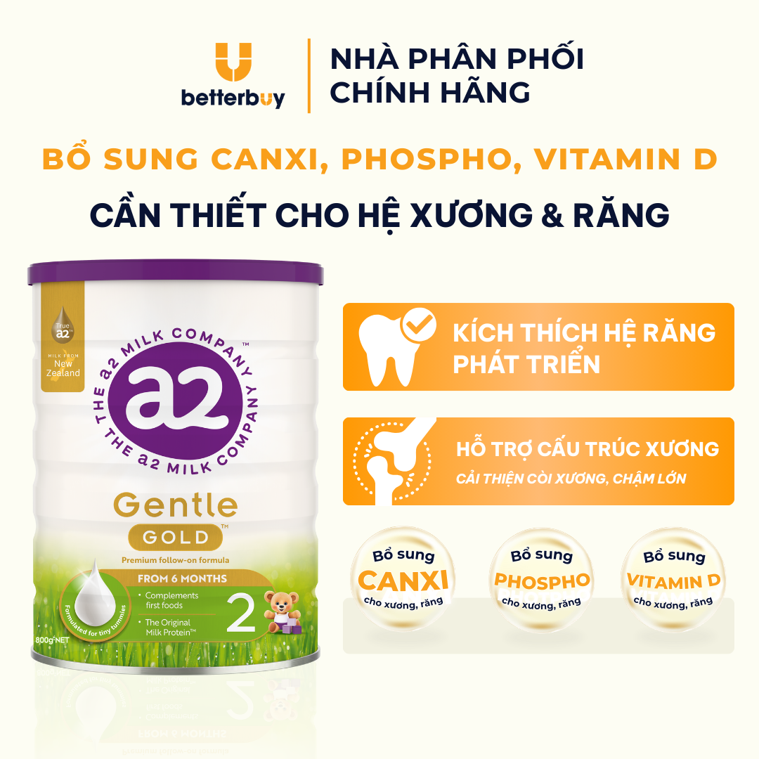 Sữa a2 Milk a2 Gentle Gold Số 2 Lon 800g