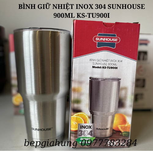 BÌNH GIỮ NHIỆT INOX 304 SUNHOUSE 900ML KS-TU900I