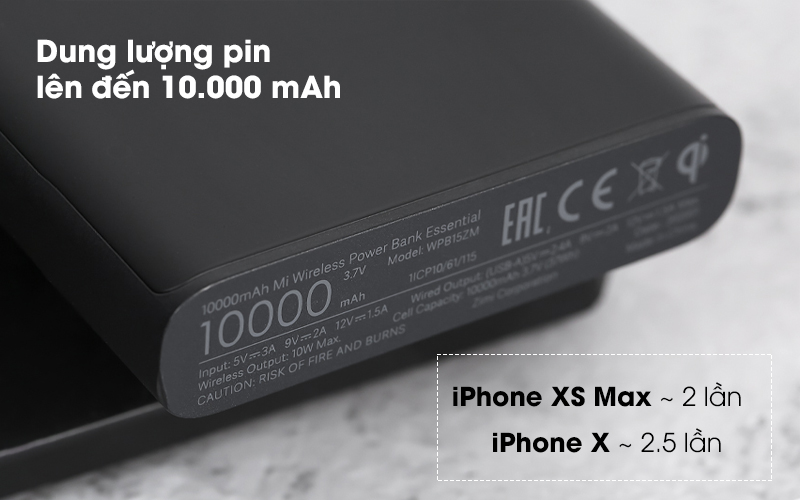 Pin Sạc Dự Phòng Tích Hợp Sạc Không Dây 10000mAh - Thiết Kế Mỏng Nhẹ Tiện Lợi - Sạc Nhanh Nhiều Thiết Bị Cho Nhiều Dòng Điện, An Toàn