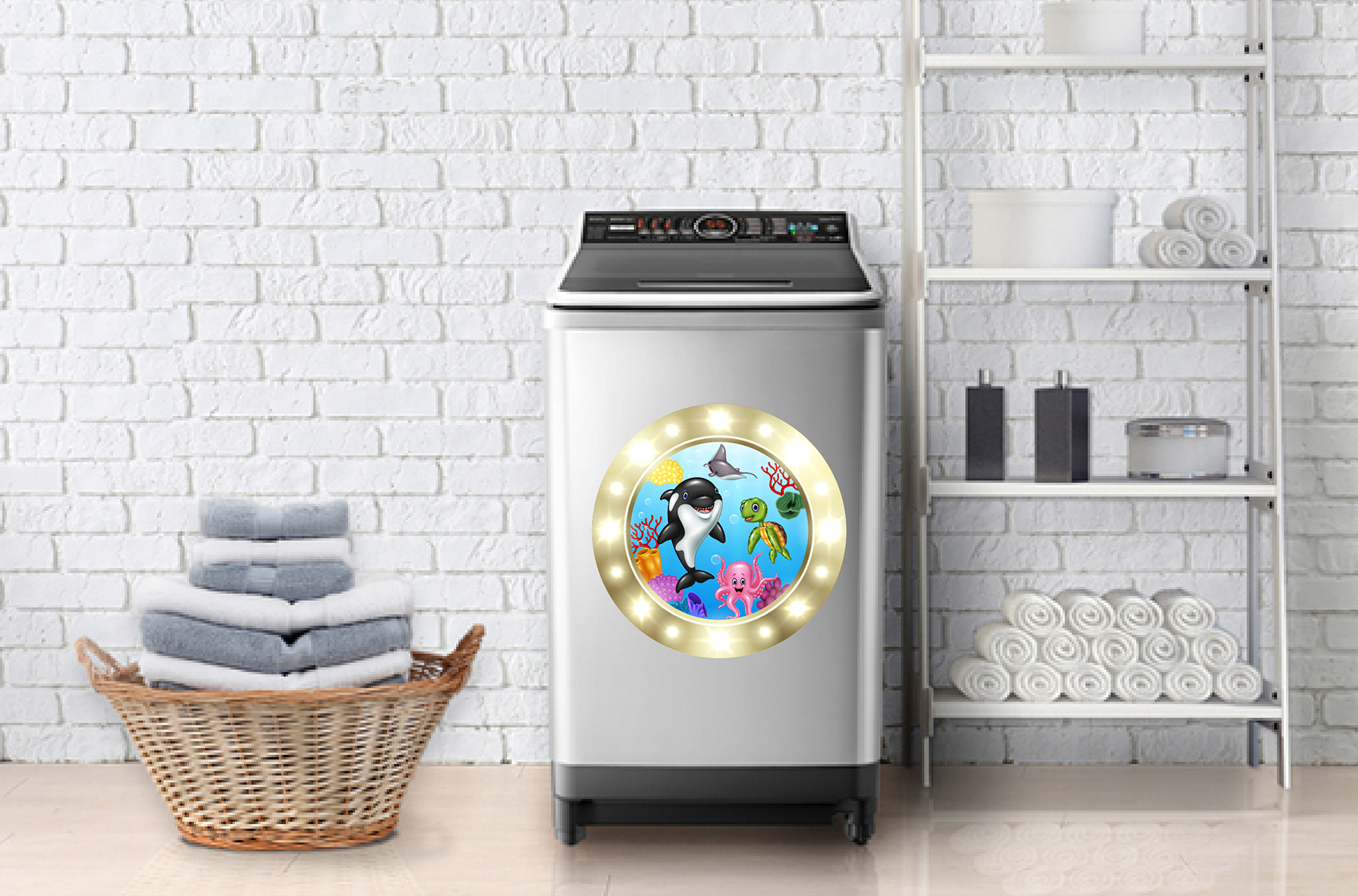 Decal trang trí máy giặt số 3