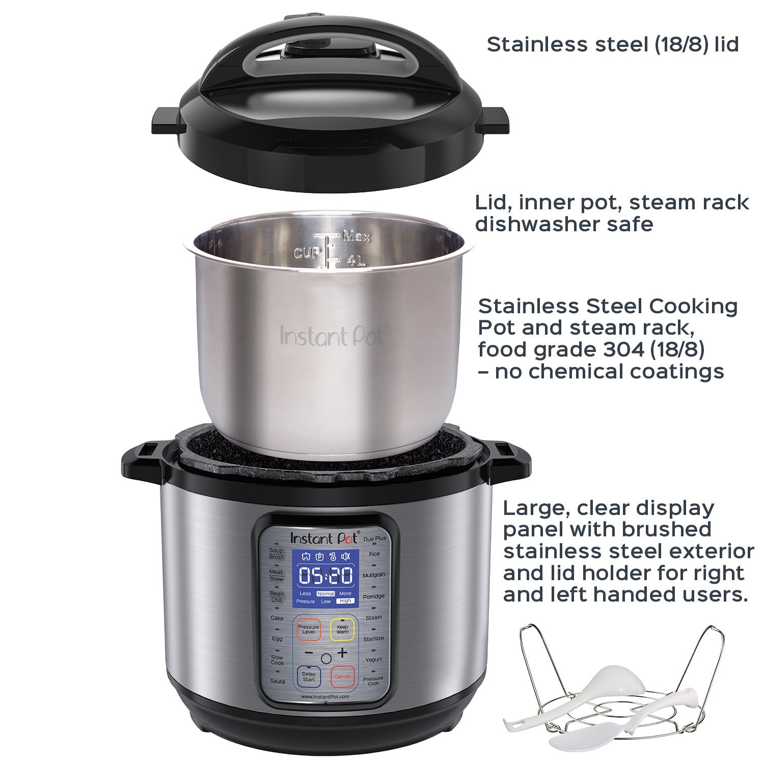 NỒI ÁP SUẤT ĐIỆN ĐA NĂNG, INSTANT POT,DUO PLUS 60, PHIÊN BẢN CHÂU Á, 220V- HÀNG CHÍNH HÃNG