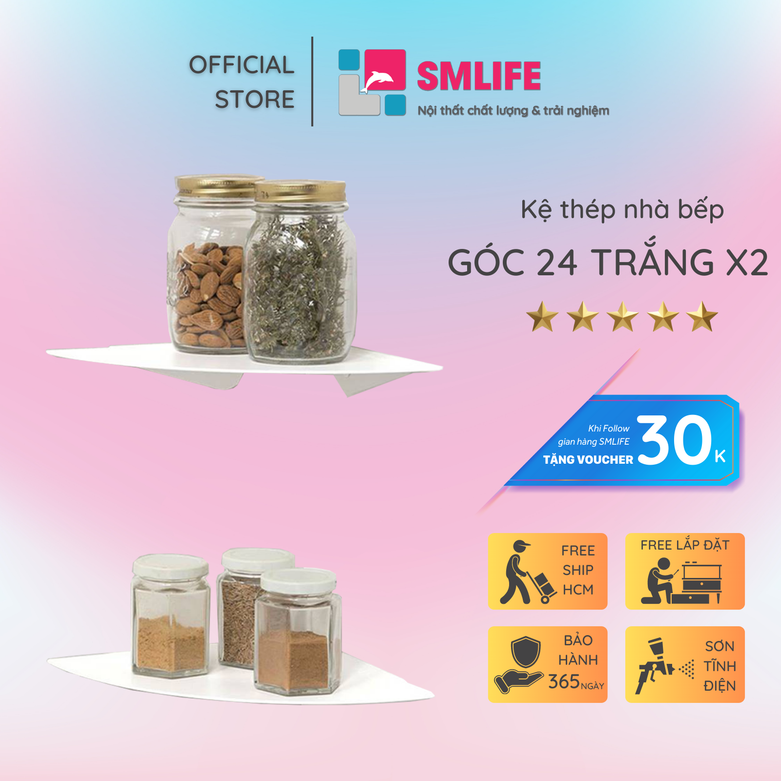 Kệ góc tường nhà bếp 24 (set 2)