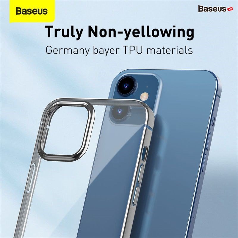 Ốp lưng Silicone dẽo trong suốt viền si màu Baseus Shining Case cho iPhone 12 mini / iPhone 12 / iPhone 12 Pro / iPhone 12 Promax_Hàng Nhập Khẩu