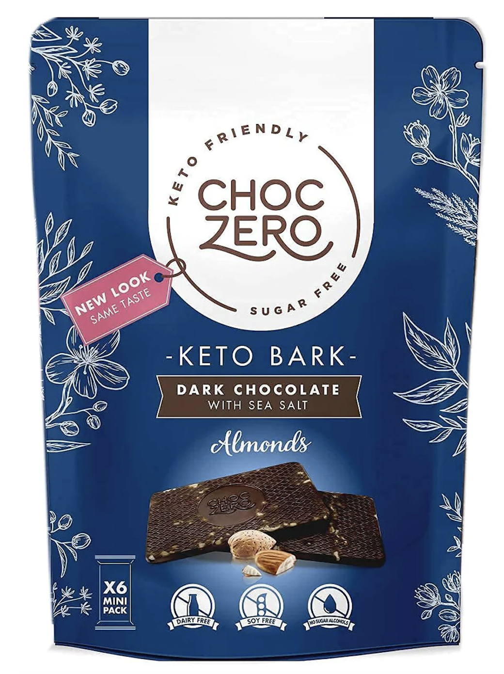 TÚI SOCOLA ĐEN BỌC HẠNH NHÂN ChocZero's Dark Chocolate Almond Keto Bark, Sugar Free, Low Carb, 170g
