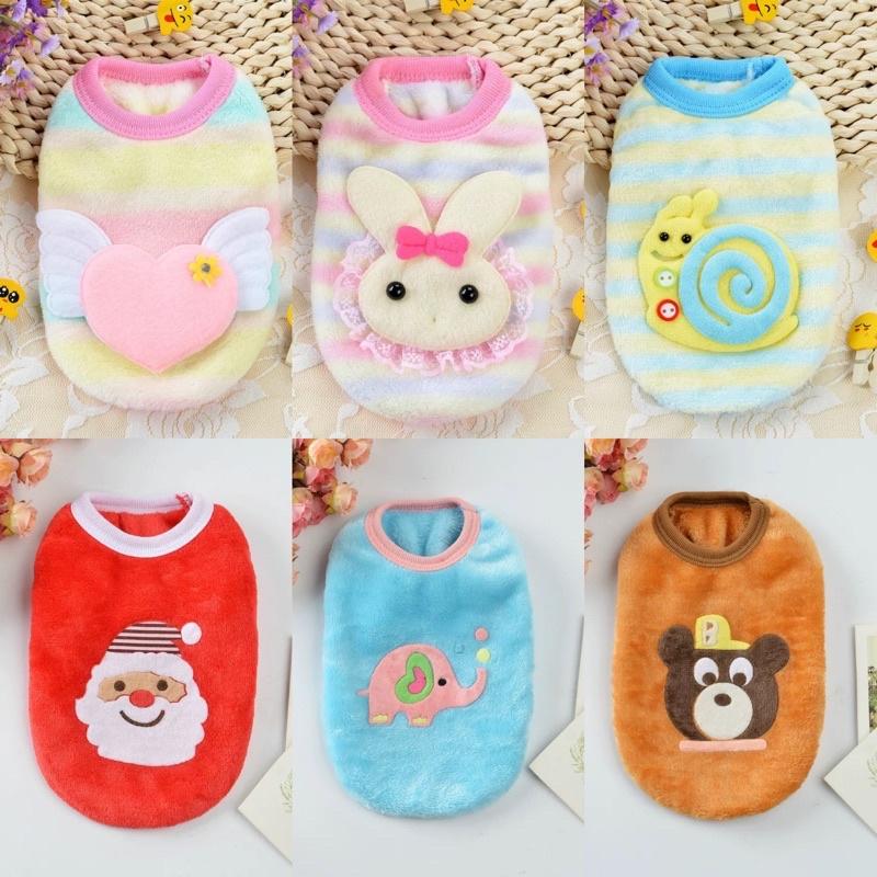 Áo lông ba lỗ size tiny cho chó mèo