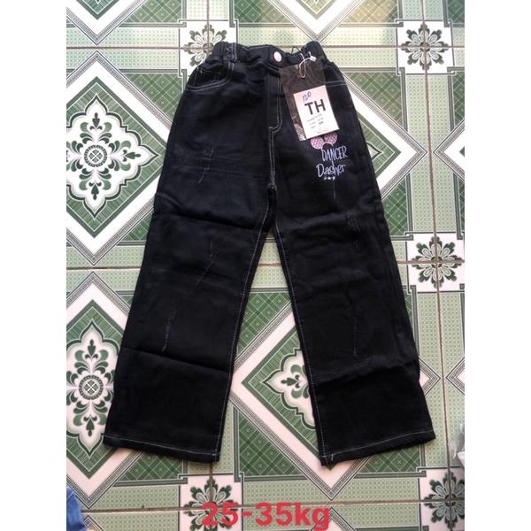 Quần jean bò ống rộng cho bé gái kiểu mới