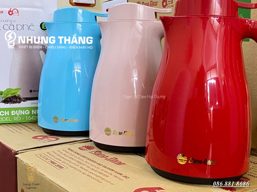 Phích Giữ Nhiệt Rạng Đông 1542N3.E - Dung Tích 1.5L - Hiển Thị Nhiệt Độ Thông Minh - Màu Random- Có Video