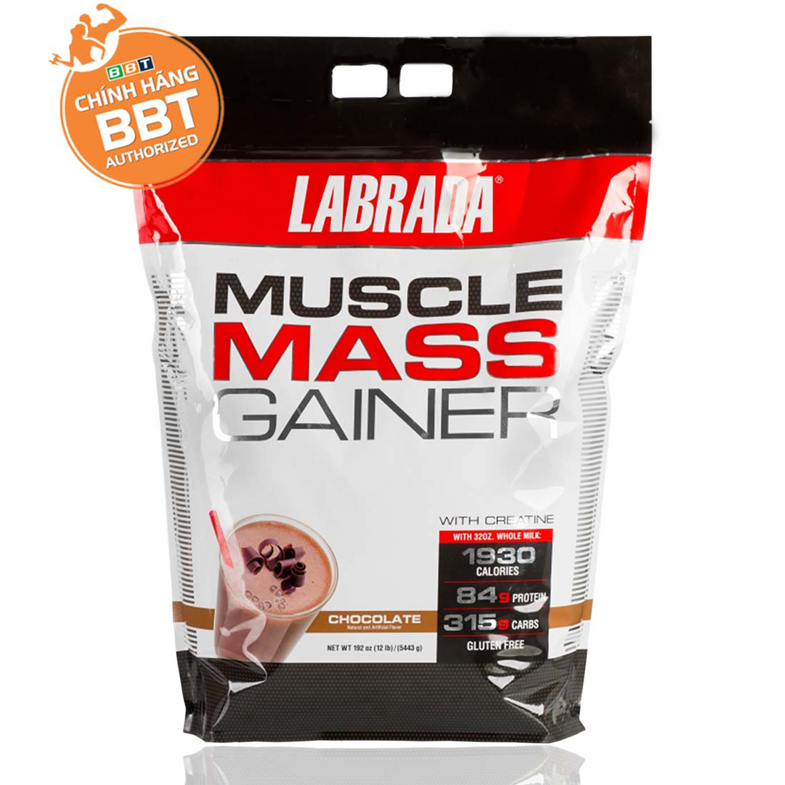 Sữa Tăng cân &amp; Tăng cơ - Muscle Mass Gainer từ Labrada - Cung cấp Calories, Protein, BCAAs &amp; 20 Loại Vitamin Khoáng chất - Hỗ trợ tăng cân tăng cơ nhanh cho người gầy kén ăn, khó hấp thụ thức ăn tự nhiên