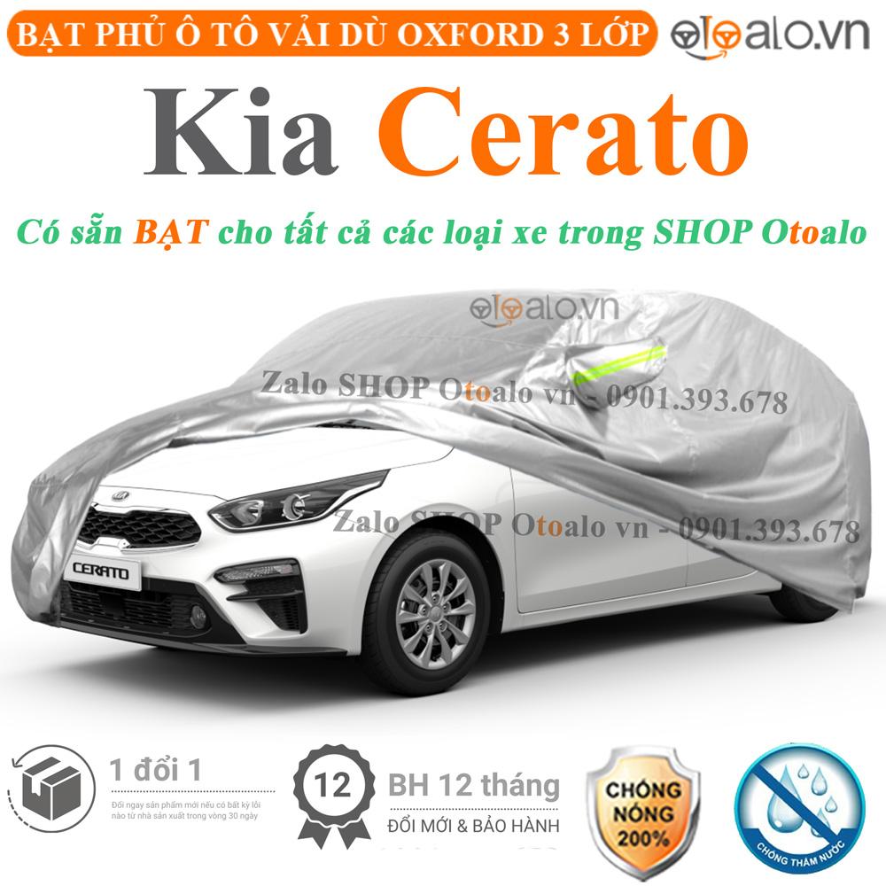 Bạt che phủ xe ô tô Kia Cerato vải dù 3 lớp CAO CẤP BPXOT - OTOALO