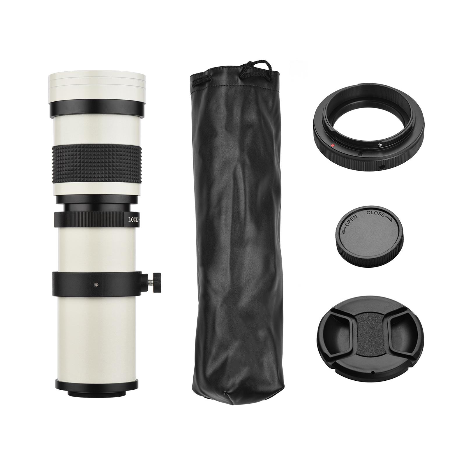 Camera MF Super Telephoto Zoom Lens F/8.3-16 420-800mm T Mount with Adapter Ring Universal 1/4 Thread for Canon