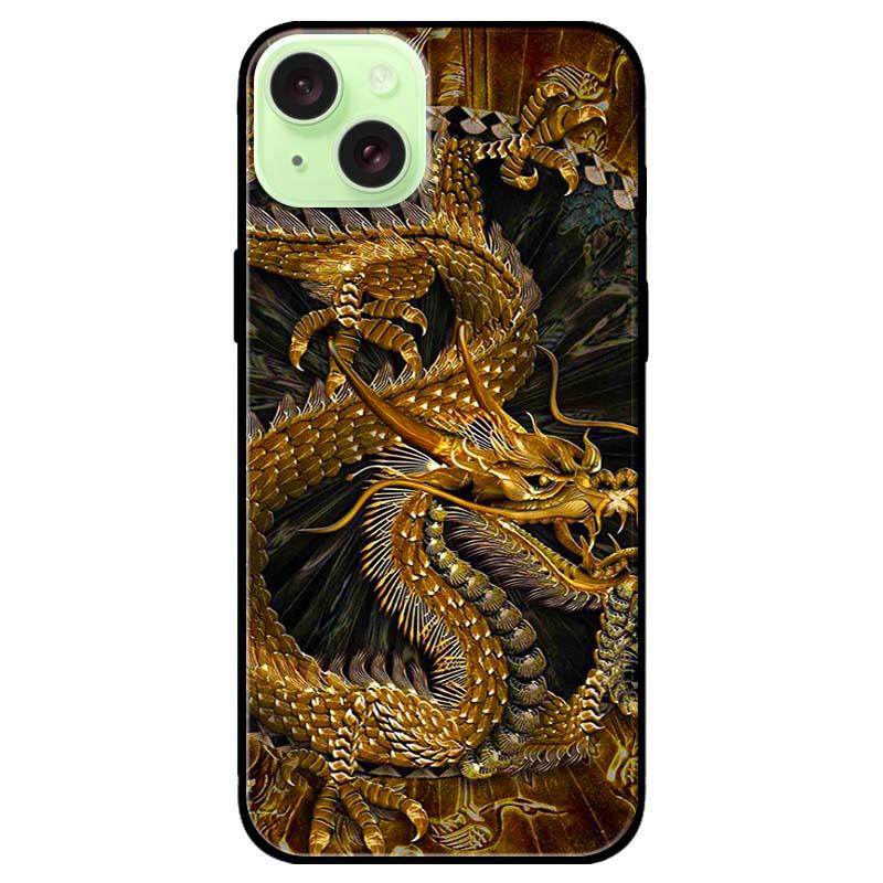 Ốp lưng dành cho Iphone 15 - Iphone 15 Plus - Iphone 15 Pro - Iphone 15 Pro Max - Rồng Nền Đenn - Hàng Chính Hãng