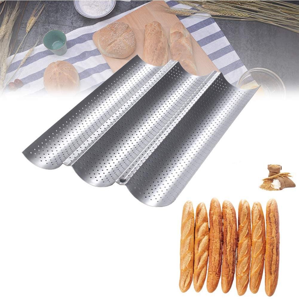 Khay Nướng Bánh Mì Pháp Baguette 3 Rãnh/Khay Nướng Hình Chữ U/Non Stick Baking Tray