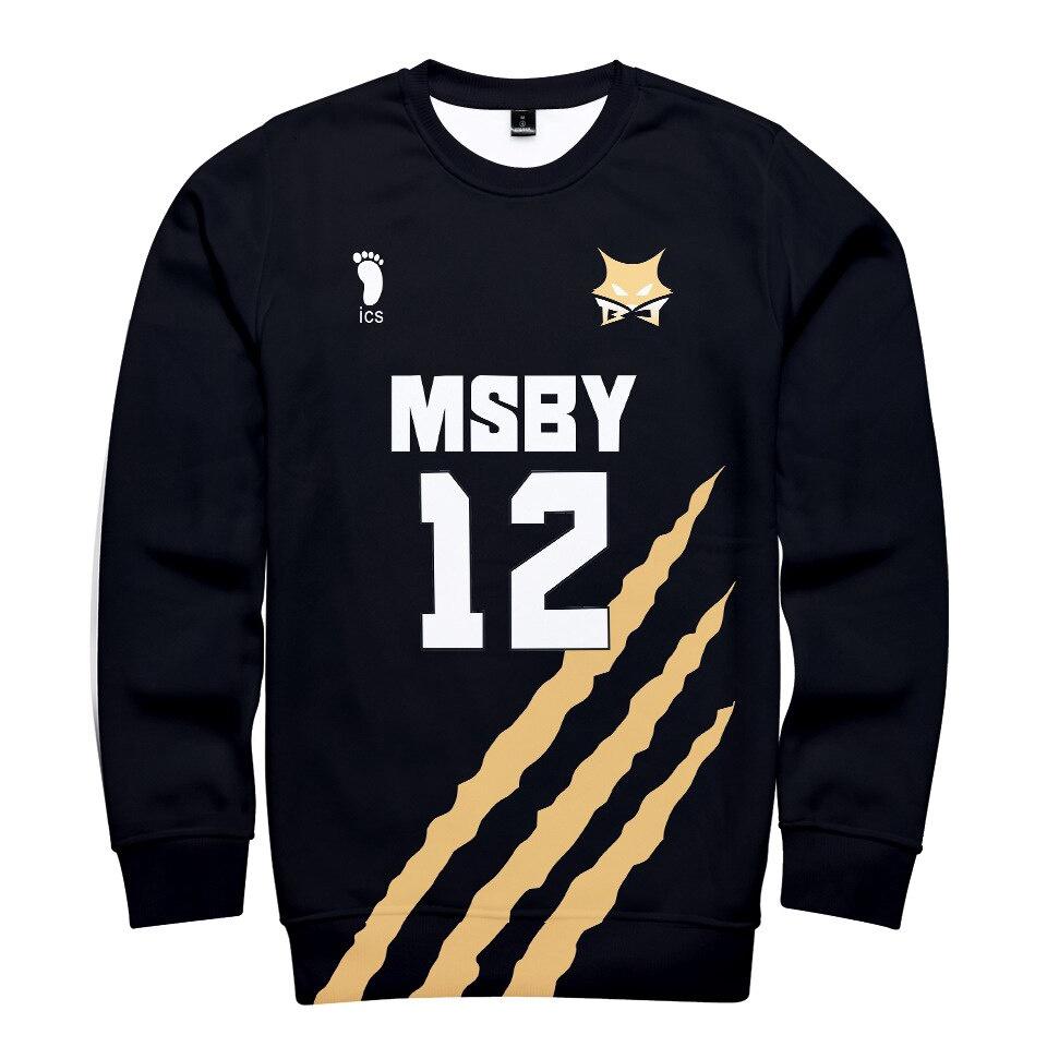 2020 Anime Mới Haikyuu MSBY 3D Áo Hoodie Áo Cosplay Hoody Hinata Shouyou Thời Trang Áo Khoác Bóng Chuyền Tooru Áo Thun