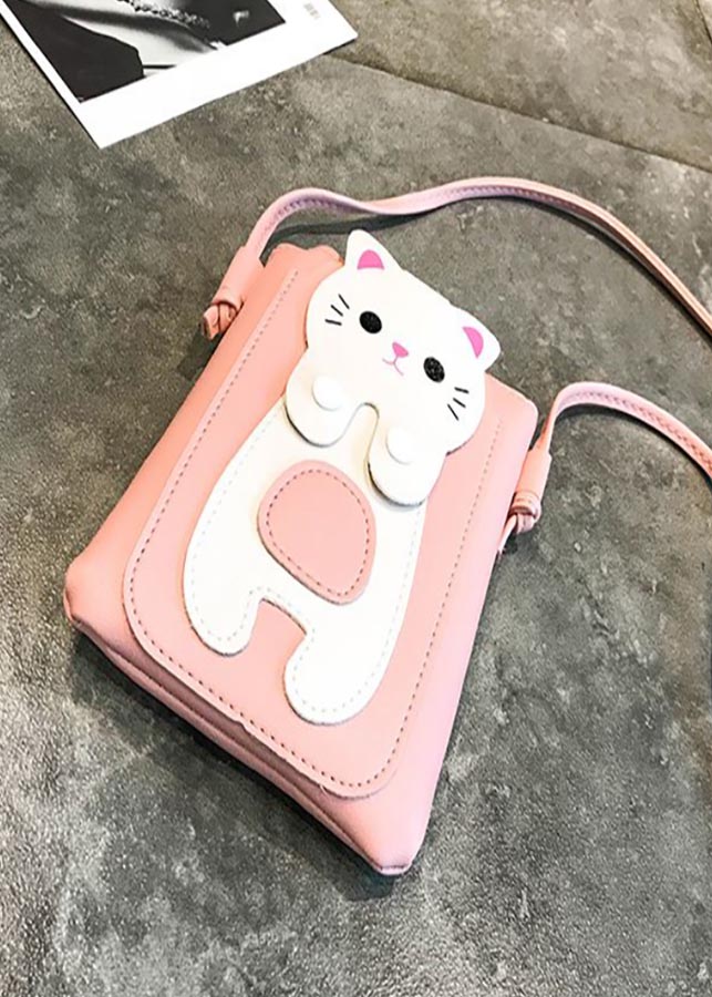 Túi đựng điện thoại - túi đeo chéo mini bag hình chú mèo đáng yêu