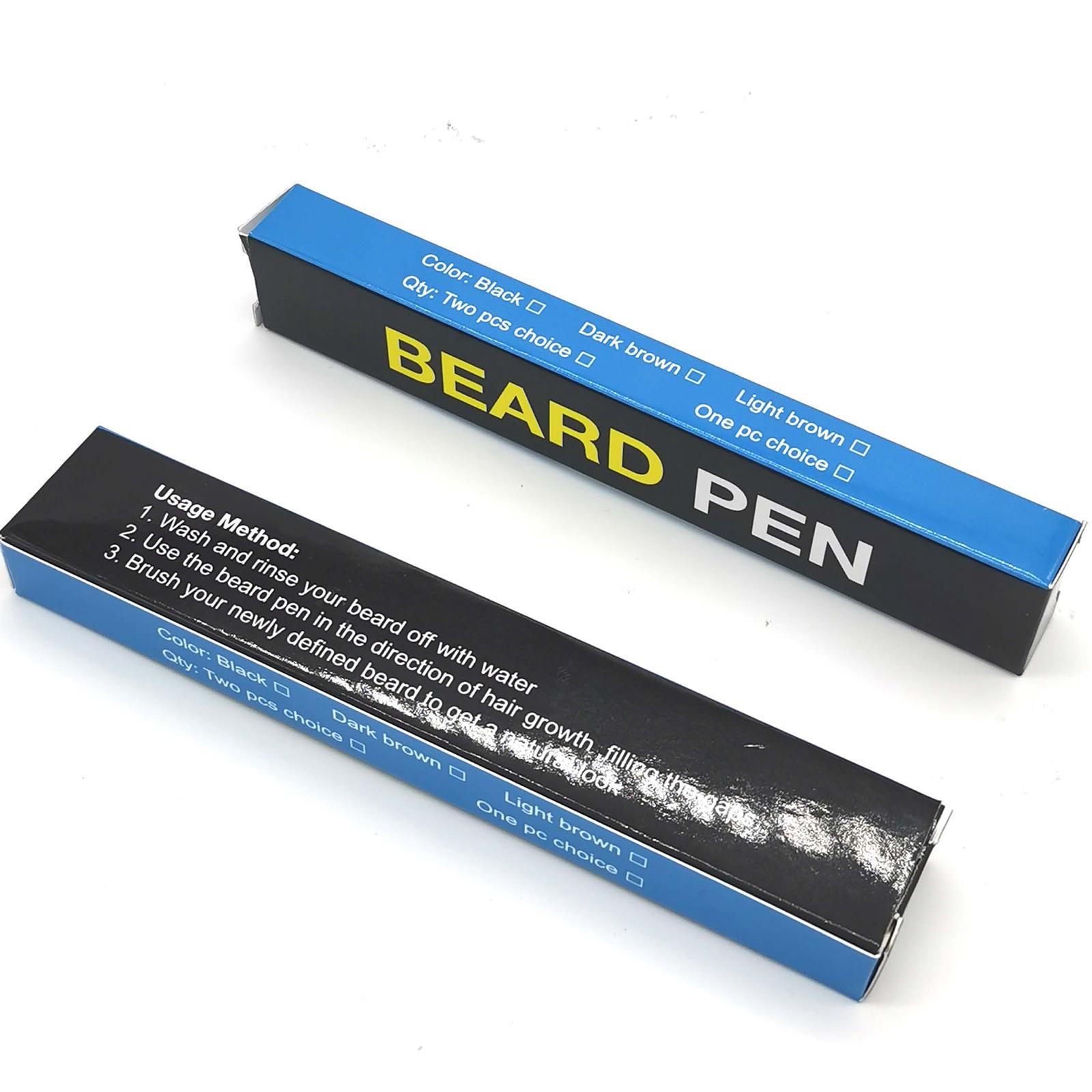 2xEyebrows Beard Pen Filler Beard Brush for Men Sweat Proof Black
