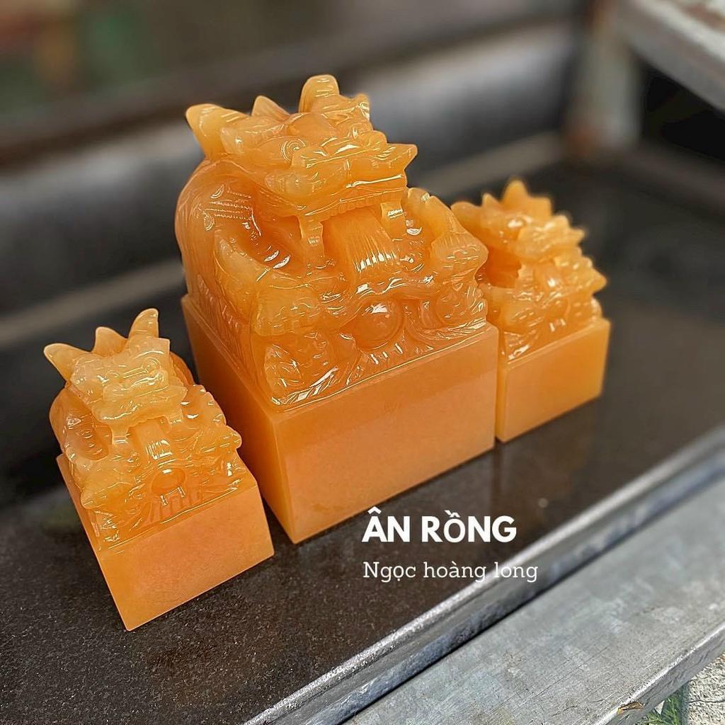 Ấn Rồng Đá Ngọc Hoàng Long , Ấn Phong Thủy Để Bàn - Cao 10cm & 12cm & 15cm