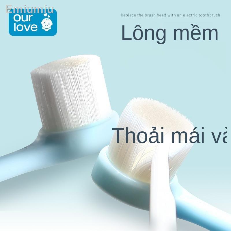 ▬﹊Làm sạch và thay thế đầu bàn chải lông mềm dành cho trẻ em 2-6-12 tuổi