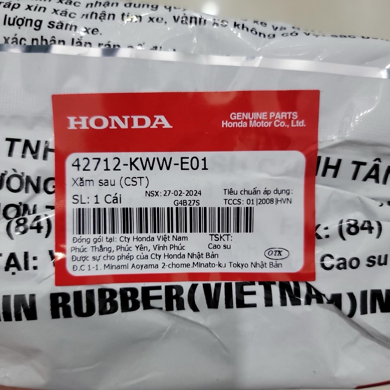 Săm sau xe số chính hãƞg Honda 42712KWWE01, kích thước 80-90-17 và 2.50-17