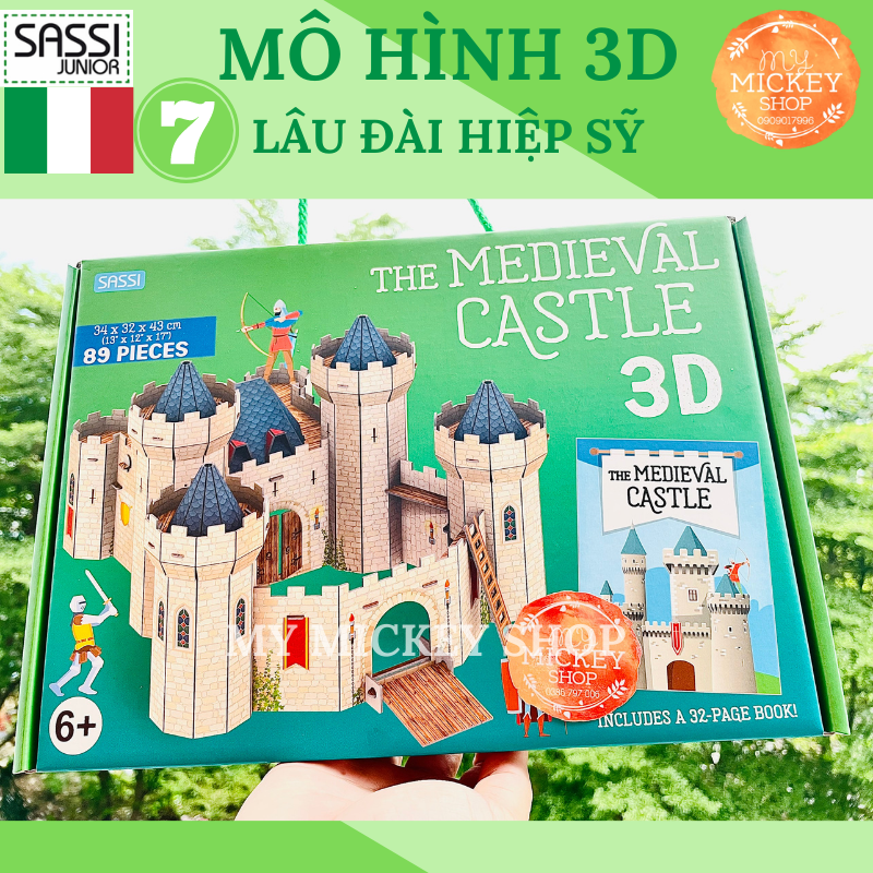 Đồ chơi mô hình 3D chính hãng Sassi Mẫu Lâu Đài Hiệp Sỹ - Medieval Castle dành cho bé từ 7 8 9 10 tuổi