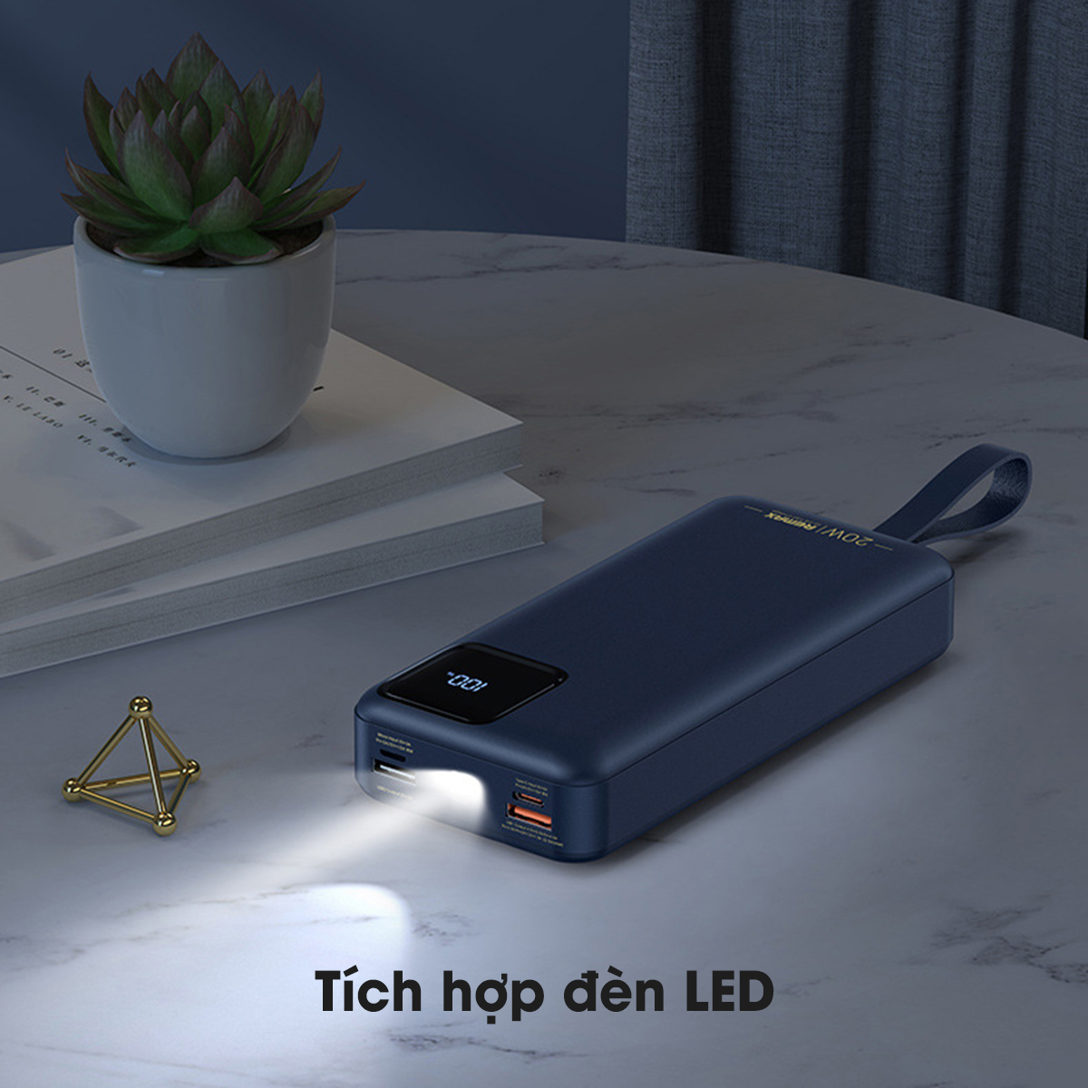 Sạc Dự Phòng Remax RPP-267 20000Mah ( Sạc Nhanh QC 3.0,  PD 20W ) Tích Hợp Cáp Sạc Nhanh Type - C và Lighning - Hàng Chính Hãng Remax Bảo Hành 12 Tháng Lỗi 1 Đổi 1