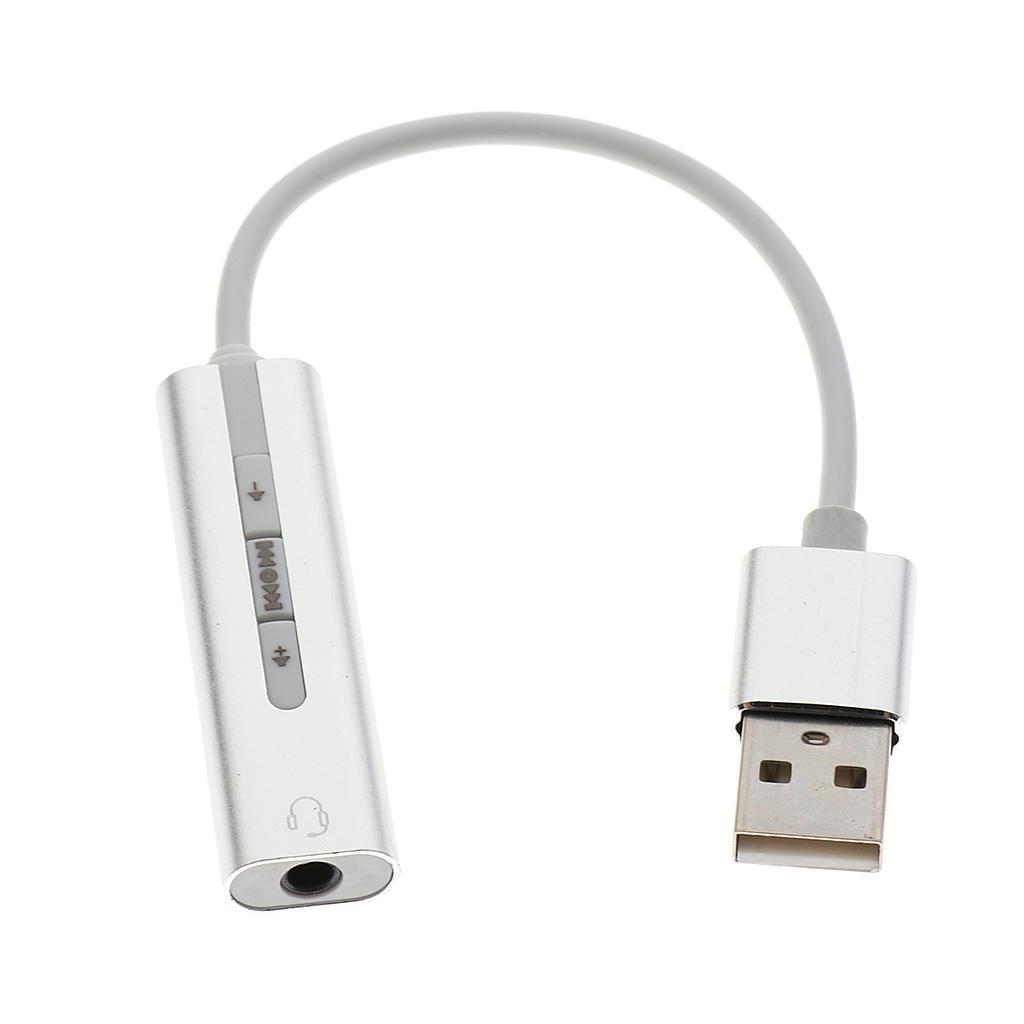 USB to 3.5mm Mic Headphone Stereo Headset Audio Adapter Sound Card