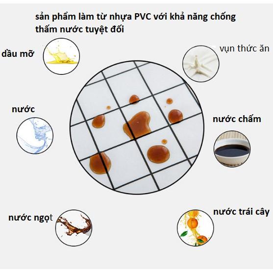 Khăn trải bàn kẻ caro vintage bằng nhựa PVC chống thấm nước, trang trí bàn ăn, Background chụp ảnh dễ thương