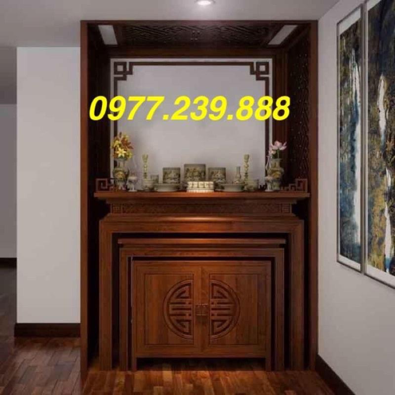 Bộ bàn thờ gỗ sồi màu óc chó 127cm