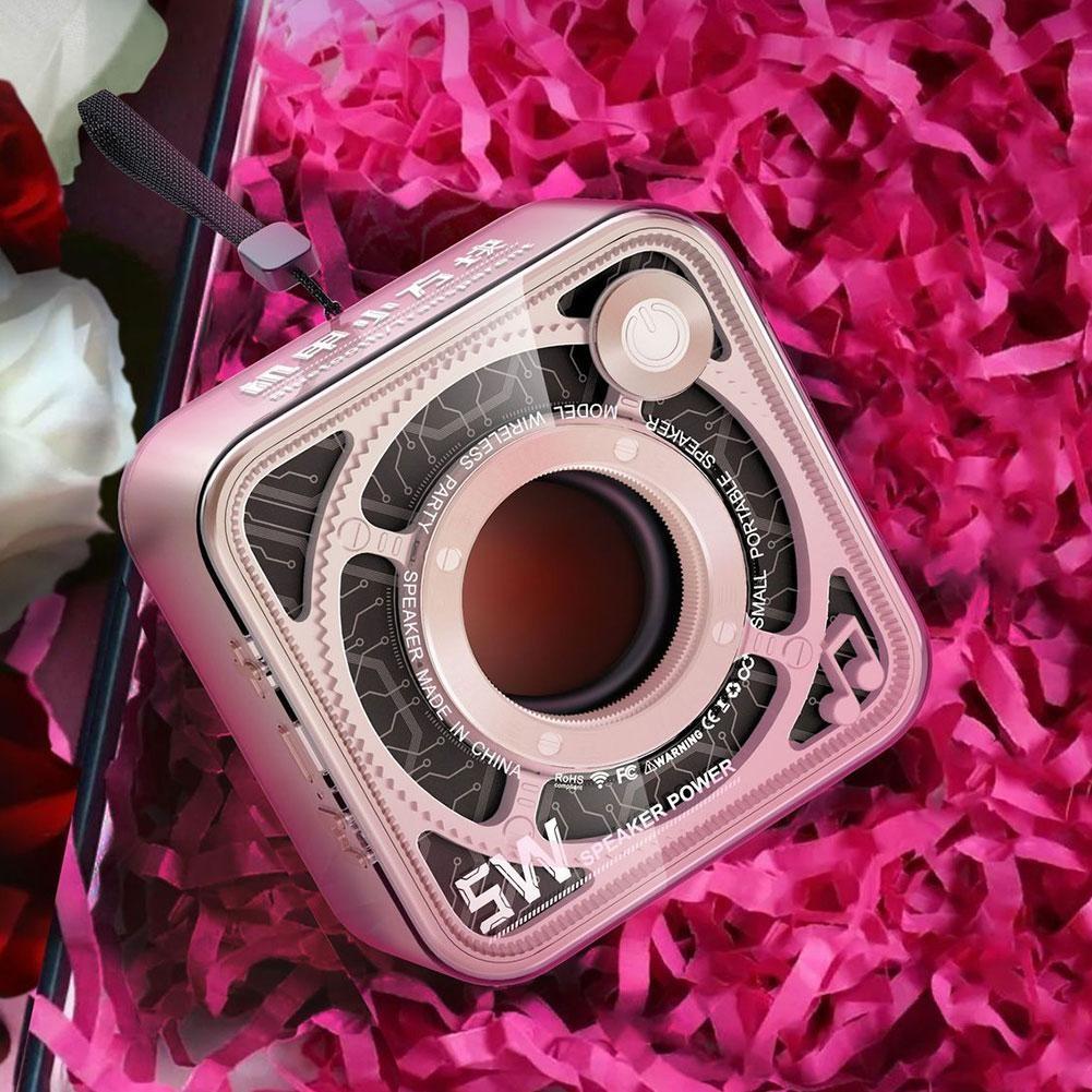 Loa trong suốt Mech Mini Square Loa Bluetooth không dây Âm thanh nổi Âm thanh vòm Âm nhạc Loa nghe nhạc di động ngoài trời Màu sắc: d